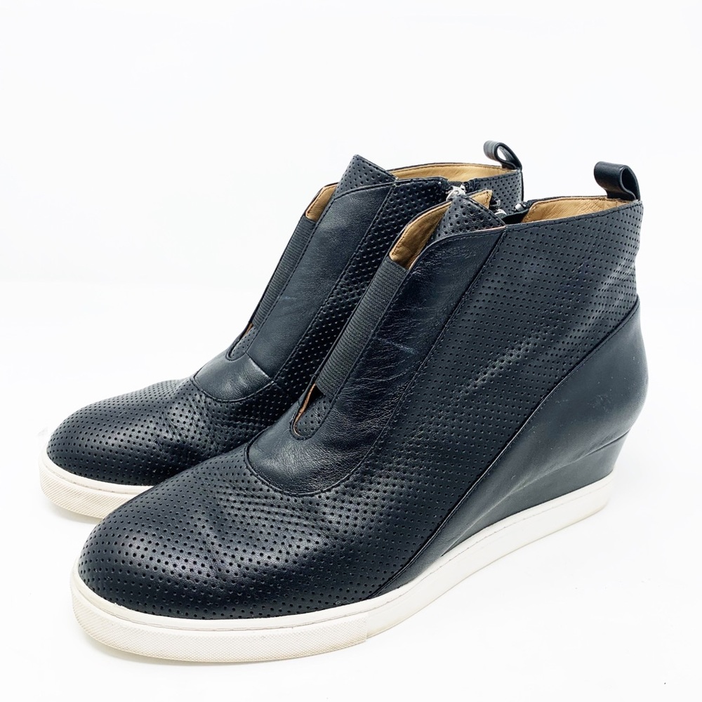 Linea Paolo Anna Wedge Sneaker Bootie Black 9.5